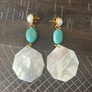 Viktoria Hayman Mother of Pearl and Turquoise Earrings